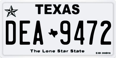 TX license plate DEA9472