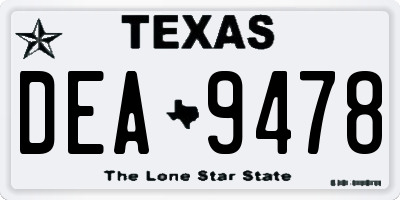 TX license plate DEA9478