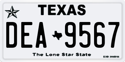 TX license plate DEA9567