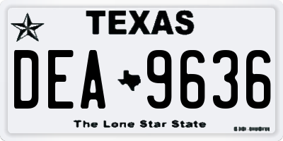 TX license plate DEA9636