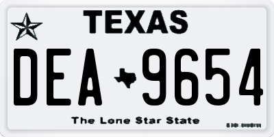 TX license plate DEA9654