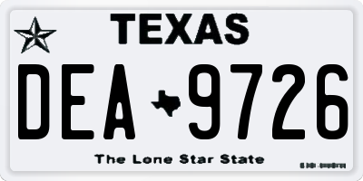 TX license plate DEA9726