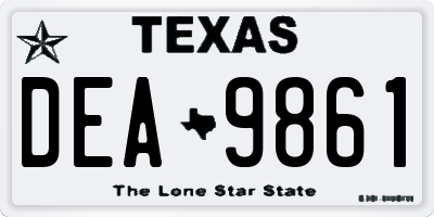 TX license plate DEA9861