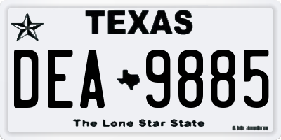 TX license plate DEA9885