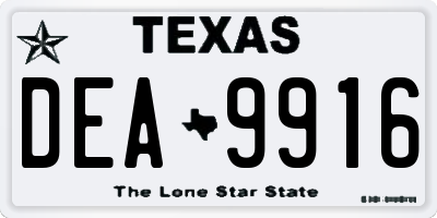 TX license plate DEA9916