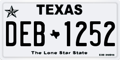 TX license plate DEB1252