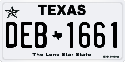 TX license plate DEB1661