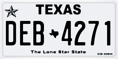 TX license plate DEB4271