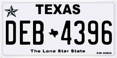 TX license plate DEB4396