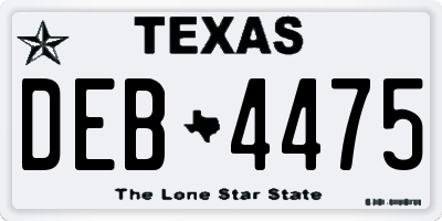 TX license plate DEB4475