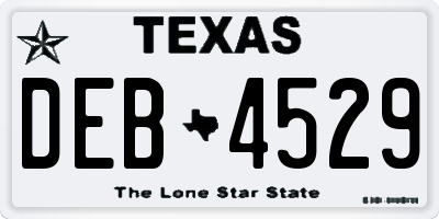 TX license plate DEB4529