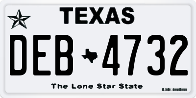 TX license plate DEB4732