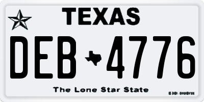 TX license plate DEB4776