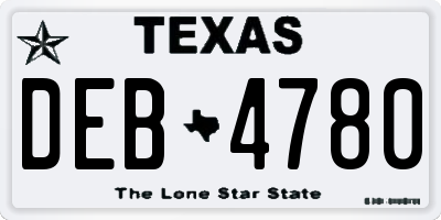TX license plate DEB4780