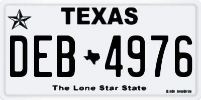 TX license plate DEB4976