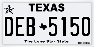 TX license plate DEB5150