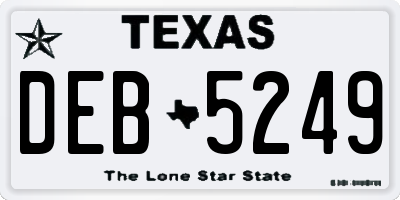 TX license plate DEB5249