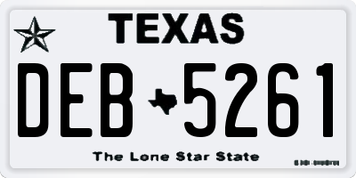 TX license plate DEB5261