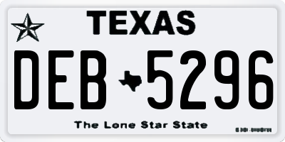 TX license plate DEB5296