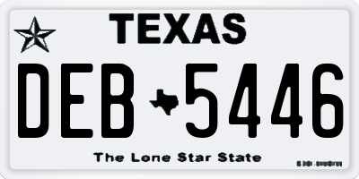 TX license plate DEB5446