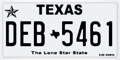 TX license plate DEB5461