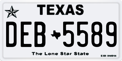 TX license plate DEB5589