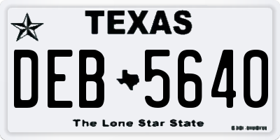 TX license plate DEB5640