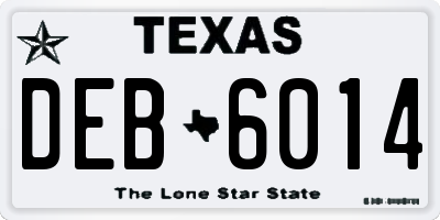 TX license plate DEB6014