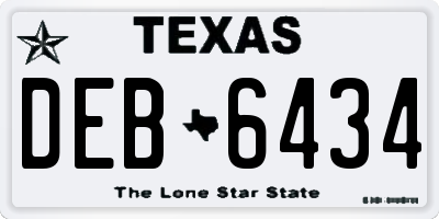 TX license plate DEB6434