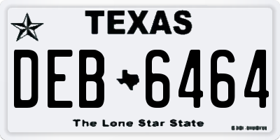 TX license plate DEB6464