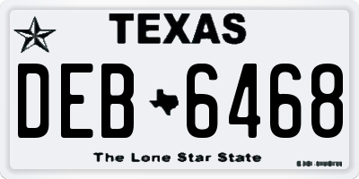 TX license plate DEB6468