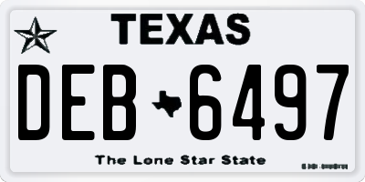 TX license plate DEB6497