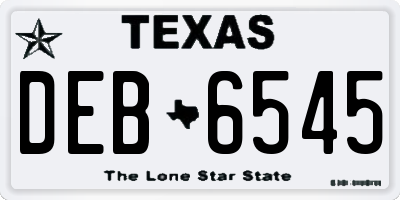 TX license plate DEB6545