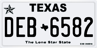 TX license plate DEB6582