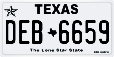 TX license plate DEB6659