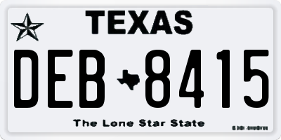 TX license plate DEB8415