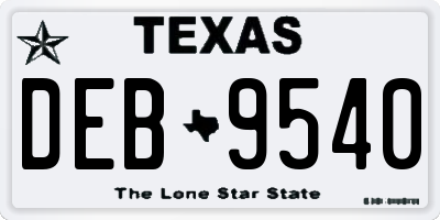 TX license plate DEB9540