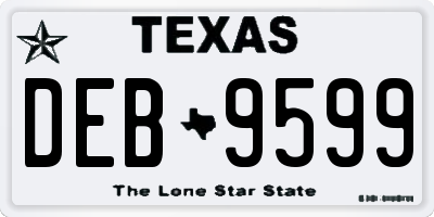 TX license plate DEB9599