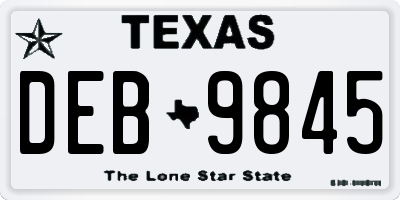 TX license plate DEB9845