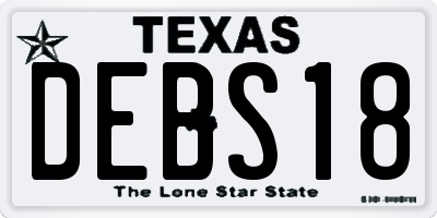 TX license plate DEBS18