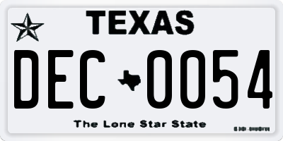 TX license plate DEC0054