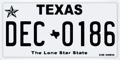 TX license plate DEC0186