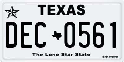 TX license plate DEC0561