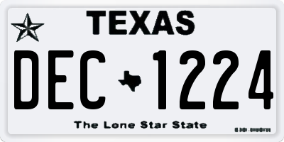TX license plate DEC1224