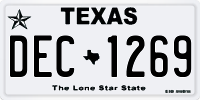 TX license plate DEC1269