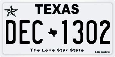 TX license plate DEC1302