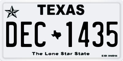 TX license plate DEC1435