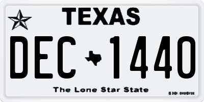 TX license plate DEC1440