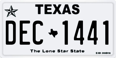 TX license plate DEC1441