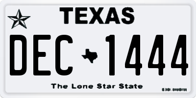 TX license plate DEC1444